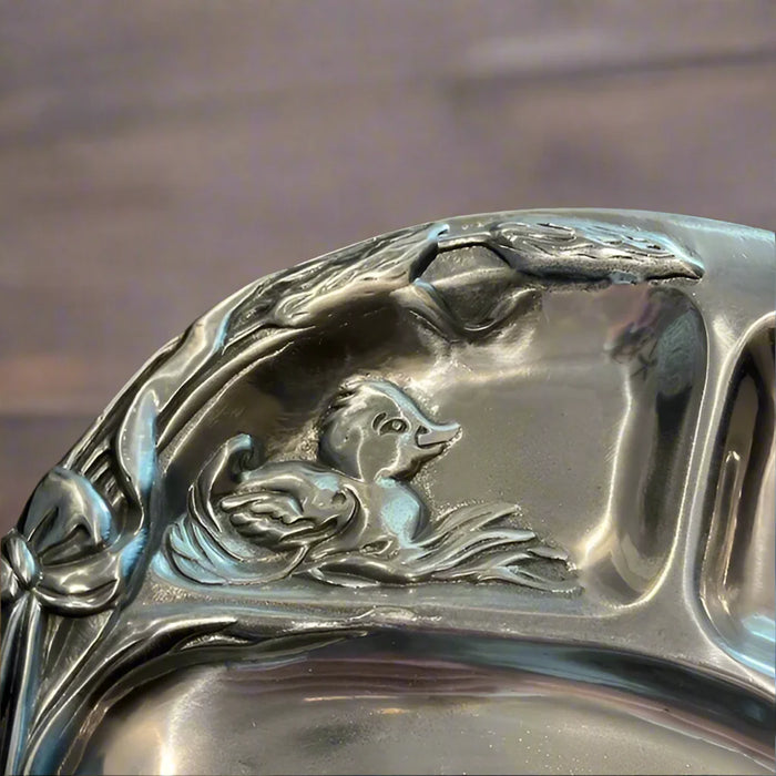 Arthur Court -Vintage DIVIDED 3 SECTION PLATE Ducks ducklings 1998