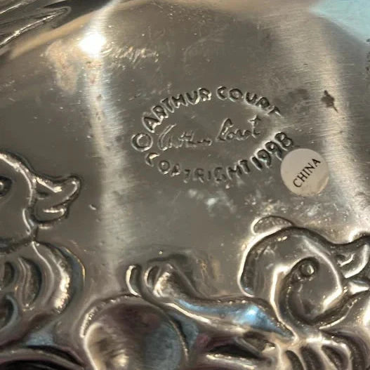 Arthur Court -Vintage DIVIDED 3 SECTION PLATE Ducks ducklings 1998