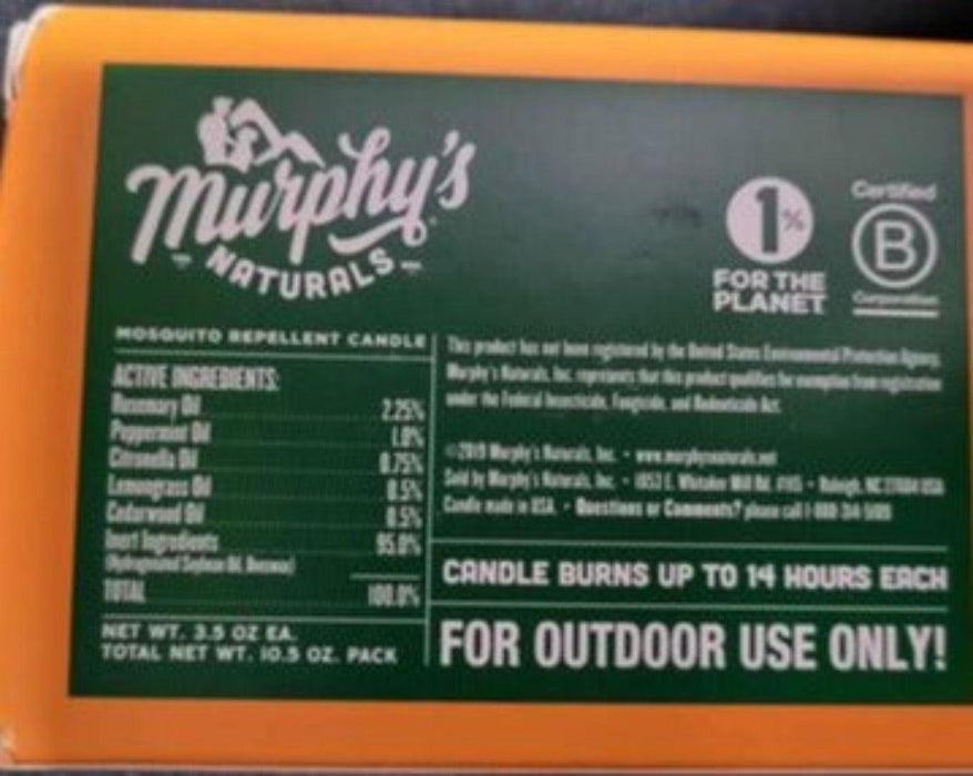 NEW - Murphy's Natural Mosquito Repellent set of 3 Candles