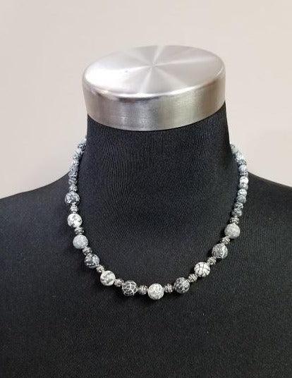 Jewelry - Viva Bead Clay Med Beads, Silver Beaded Necklace (5 Choices of colors)