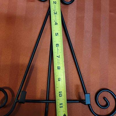 Hardware - Plate Stand with scroll on top and bottom - Black - NEW!