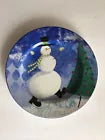Collectible - Oneida Set Of 4  Snowman Stoneware Dessert Salad Plates