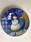 Collectible - Oneida Set Of 4  Snowman Stoneware Dessert Salad Plates