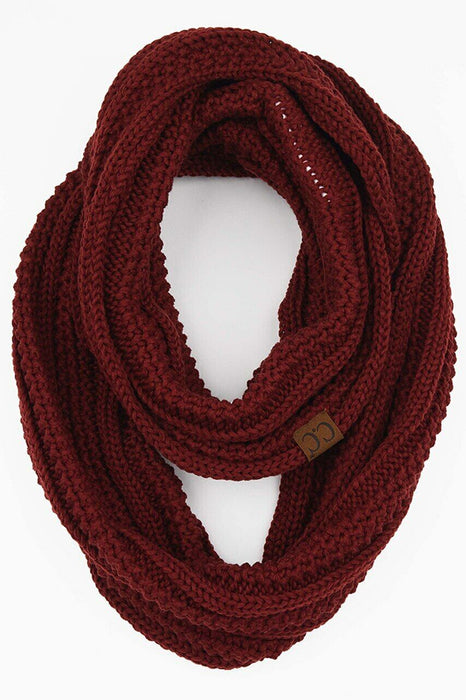 Accessories - Ribbed Infinity Scarves (Set of 2) Burgundy and Lt Grey-- NEW with TAGS