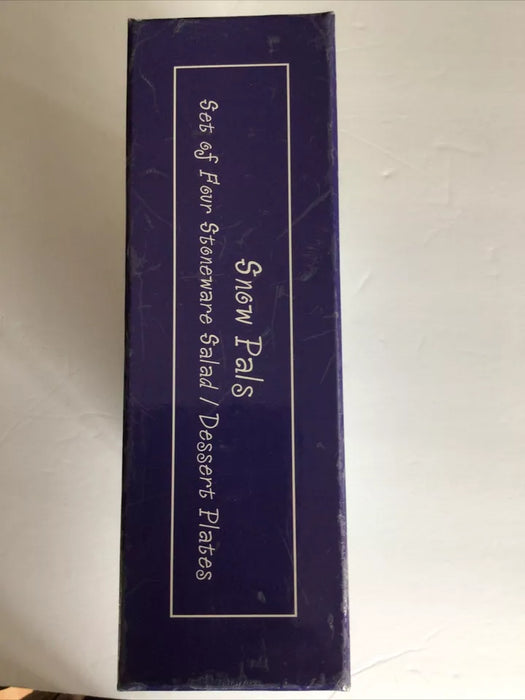 Collectible - Oneida Set Of 4  Snowman Stoneware Dessert Salad Plates