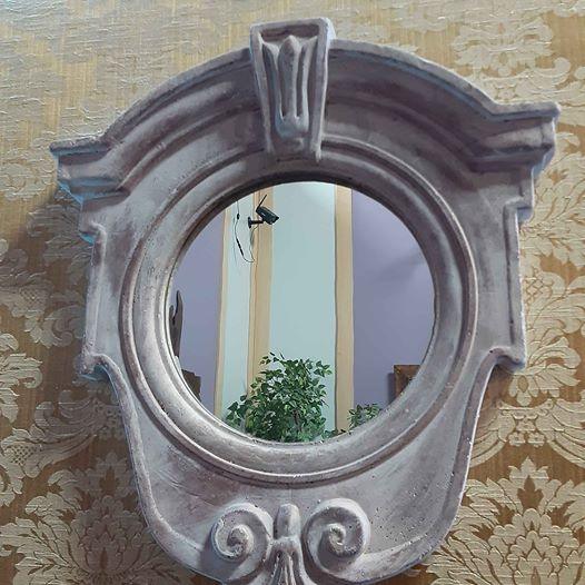 Mirror - White Wall Mirror hangers on top and bottom