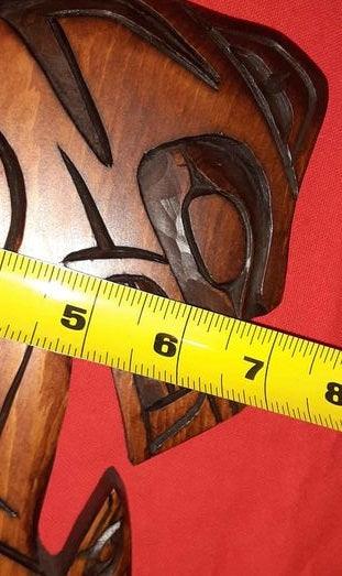 Wall art - Wood carving - Alaskan Artist - Bear and Cub with Salmon