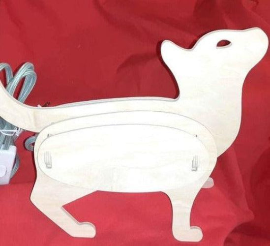 Cat Unpainted Wood Lamp NEW